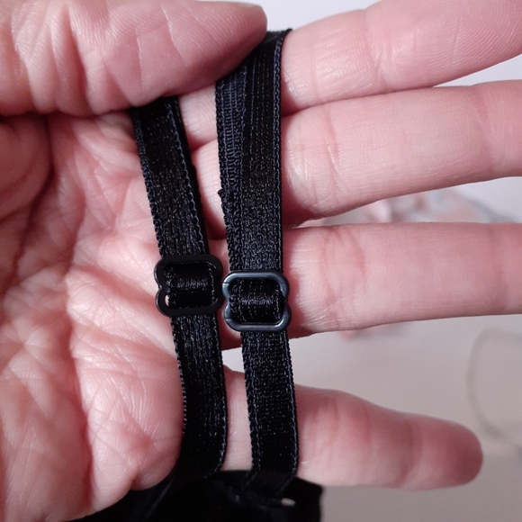 Waltex Spa fairy grunge spaghetti strap velvet blouse w/ sequins &  floral lace - Picture 11 of 15